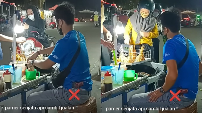 Penjual Telur Gulung Pamer Senpi Di Pinggang Ini Viral